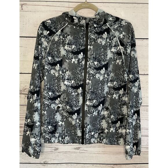 Hunter For Target‎ Medium Hooded Outwear Jacket Camo Gray Raincoat Windbreaker - Picture 1 of 9